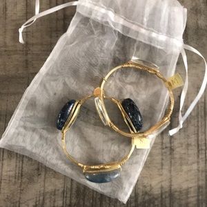 Gold and Gemstone Bangles - Set of Two